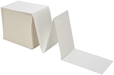 MFLABEL Fanfold 4" x 6" Direct Thermal Labels White Perforated Shipping Label,48 Stacks,Total 48000 Labels