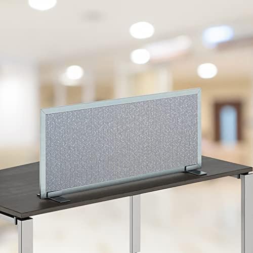 OBEX Acoustical Free Standing Privacy Screen, Cubicle Accessories Desk Privacy Panel, Desk Dividers for Office, Office Furniture Partitions Portable Sound Proof Dividers, 18" x 60", Overcast