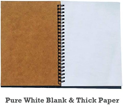 Spiral Journal, 3Pack Spiral Notebooks, Thick Blank Paper 120 Pages Sketchbook, Notepad&Daily Planners (Khaki)