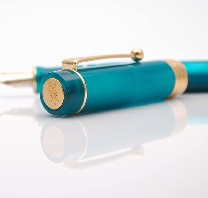 JINHAO 100 Fountain Pen with Ink Converter (Medium Nib 0.7mm, Peacock Blue)