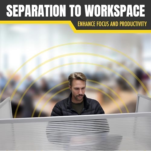 OBEX Polycarbonate Office Desk Mounted Privacy Screen Adjustable Table Top Panel Divider, Universal Aluminum Bracket-USA Made, 24" x 72", Translucent