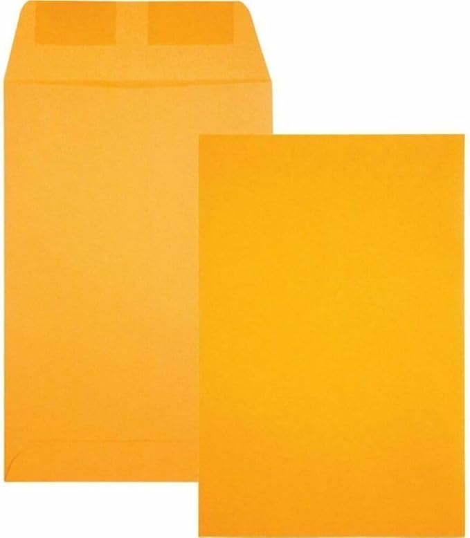 Catalog Envelopes (Open End), Brown Kraft, 28 Pound. 500 Per Pack. (Gummed, 6.5"x9.5")