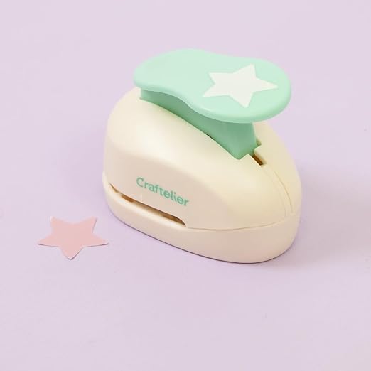 Craftelier - 1 Inch Star Hole Punch with Lever Press ā Star Hole Puncher for Paper Crafts | Punch for Scrapbooking, DIY Cards & Journals | Hole Punch Shapes for Paper & Cardstock.
