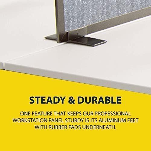 OBEX Acoustical Free Standing Privacy Screen, Cubicle Accessories Desk Privacy Panel, Desk Dividers for Office, Office Furniture Partitions Portable Sound Proof Dividers, 24" x 60", Overcast