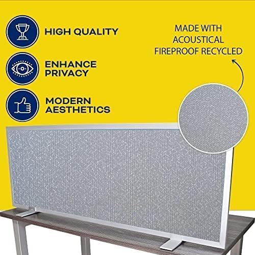 OBEX Acoustical Free Standing Privacy Screen, Cubicle Accessories Desk Privacy Panel, Desk Dividers for Office, Office Furniture Partitions Portable Sound Proof Dividers, 18" x 72", Overcast