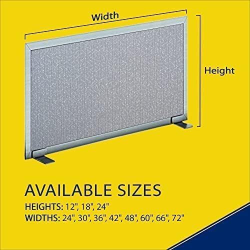 OBEX Acoustical Free Standing Privacy Screen, Cubicle Accessories Desk Privacy Panel, Desk Dividers for Office, Office Furniture Partitions Portable Sound Proof Dividers, 24" x 60", Overcast