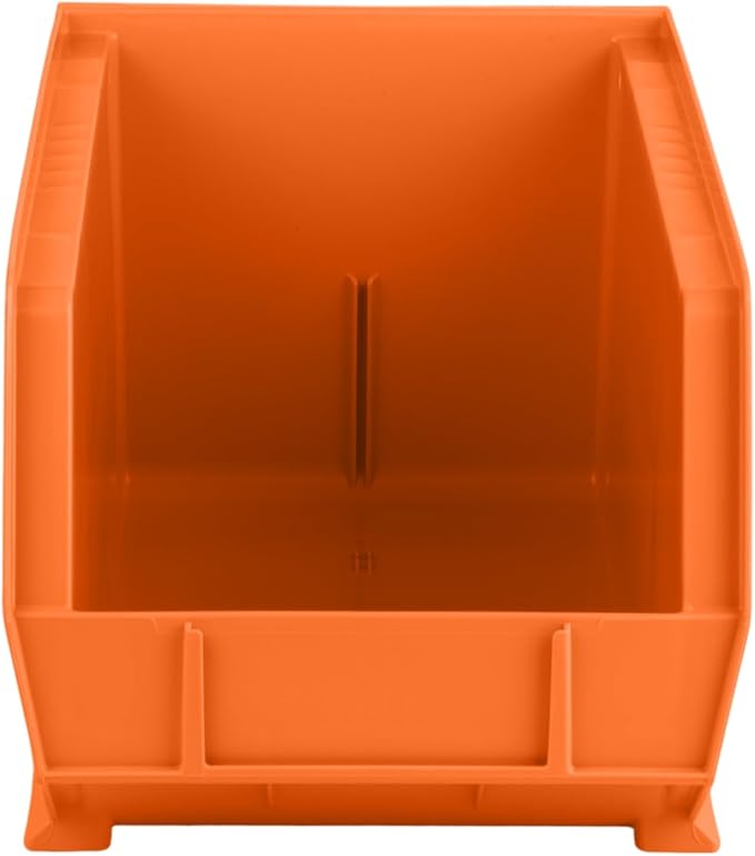 Hudson Exchange 15" x 8" x 7" (6 Pack) Plastic Stackable Storage Bin and Hanging Container, Orange