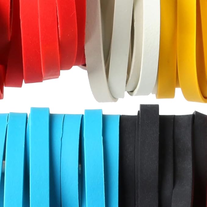 AMUU Rubber Bands Trash Can rubber bands 50 Pack 8inch Big Large Garbage Can Rubber Bands Elastic Rubber Bands for Office Supplies File Folders Box Books gifts Notebook 5 Colors