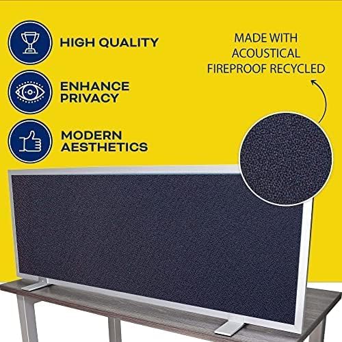 OBEX Acoustical Free Standing Privacy Screen, Cubicle Accessories Desk Privacy Panel, Desk Dividers for Office, Office Furniture Partitions Portable Sound Proof Dividers, 24" x 24", Slate