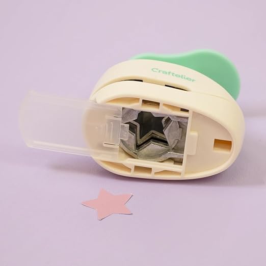 Craftelier - 1 Inch Star Hole Punch with Lever Press ā Star Hole Puncher for Paper Crafts | Punch for Scrapbooking, DIY Cards & Journals | Hole Punch Shapes for Paper & Cardstock.