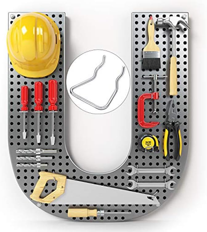 204 peg Board Hooks for Hanging - pegboard Accessories and Hangers for 1/4 & 1/8 inch peg Board Organizer Accessories - Ideal for Garage, Workshop & Tool Storage