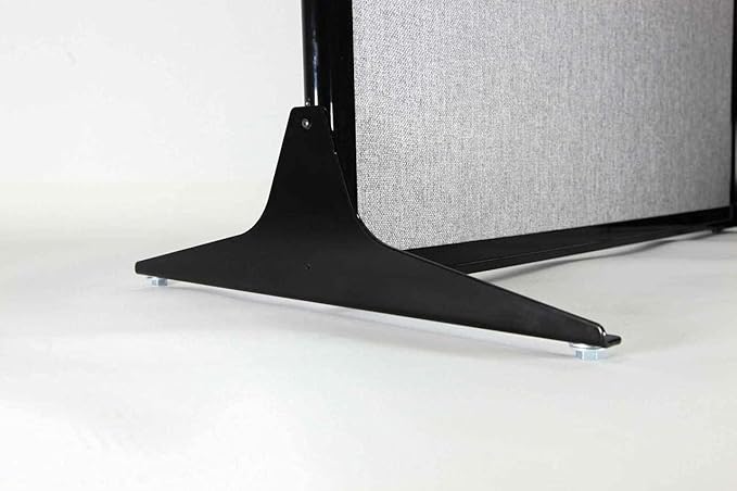 Versare Workstation Partition | Portable Wall Divider | Modern Office Cubicle | Free Standing Privacy Screen | Flexible Work Space | 33" x 70" W/Window, Warm Pebble Fabric Panels