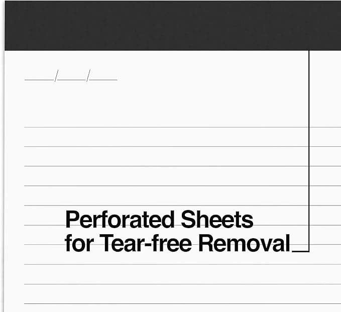 TRU RED Staples Notepads, 8.5-inch x 11.75-inch, Wide Ruled, White, 50 Sheets/Pad, 12 Pads/Pack (TR57382)