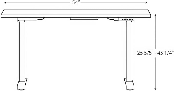 HON Coze Electric Standing Desk Adjustable Height, Coordinate Height Adjustable Desk, 54", White Top, Black Base