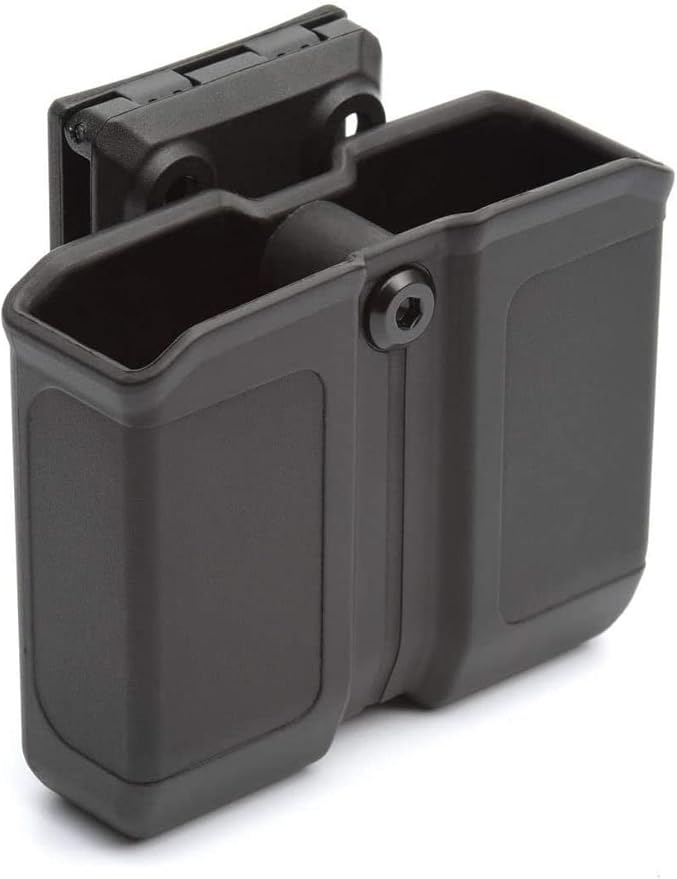 OWB Polymer Double Magazine Holster Ambidextrous Carrier, Fits 9mm/.40 Calibers Double Stack Magazines of Glock, S&W, Sig Sauer, Springfield, Taurus, Beretta, Ruger, Walther, Canik, Colt, CZ, H&K