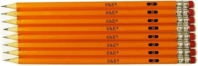 S & E TEACHER'S EDITION Woodcased #2 Pencils, Pre-sharpened, Yellow Pencils with Erasers #2 HB Lead Bulk Box No. 2, Back to school, 600 Count