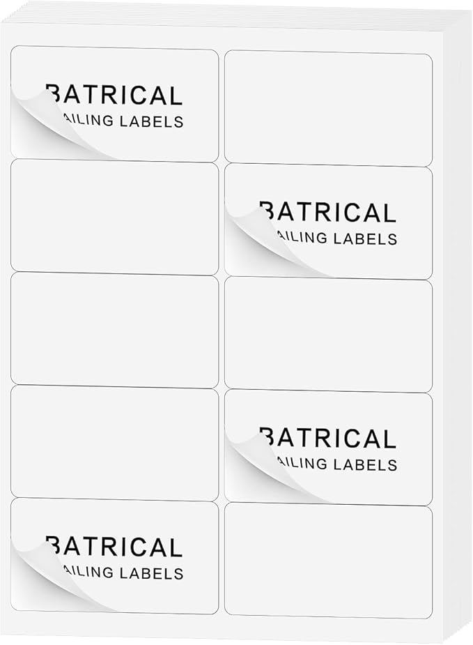 2"×4" shipping labels 300 labels sticker paper for Laser/Ink Jet Printer mailing labels 8.5"×11" white 10 per sheet