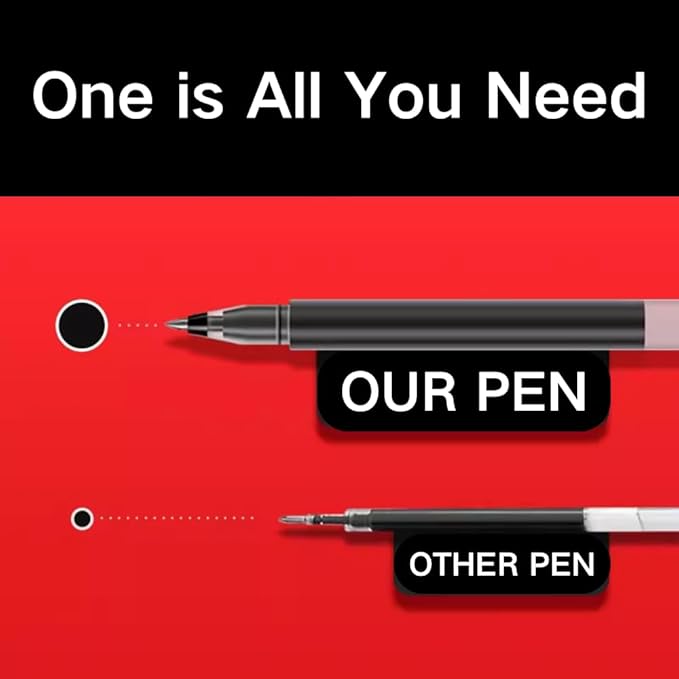 Gel Ink Pens, 0.5mm Fine Point Quick Dry Smooth Writing Pens High-End Series for Office School Supplies,Pack of 10,Black
