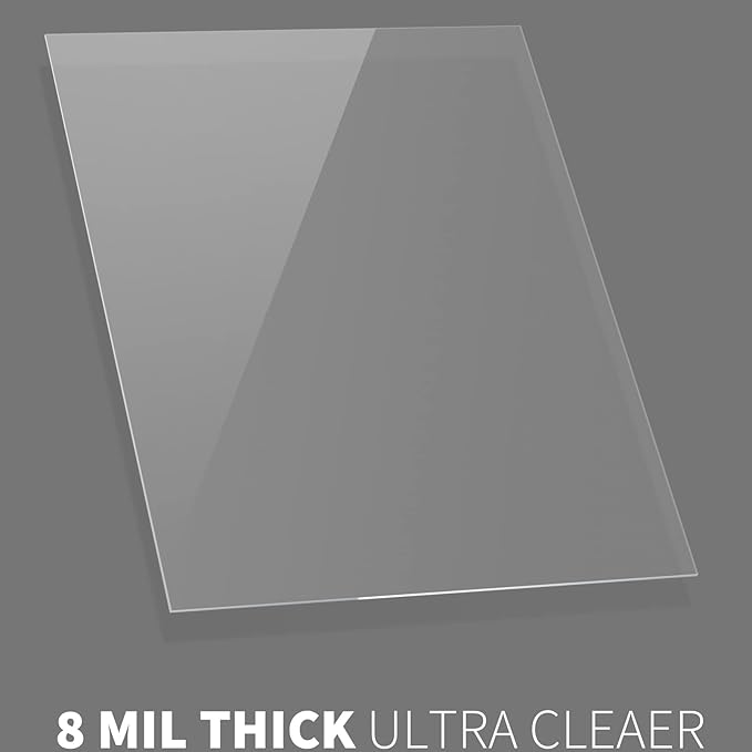 Binditek 200 Pack 8 Mil Binding Presentation Covers, Report Covers for Binding, Ultra Clear, 8-1/2 x 11 Inches, Letter Size, Square Corners, Un-Punched, Office Supplies