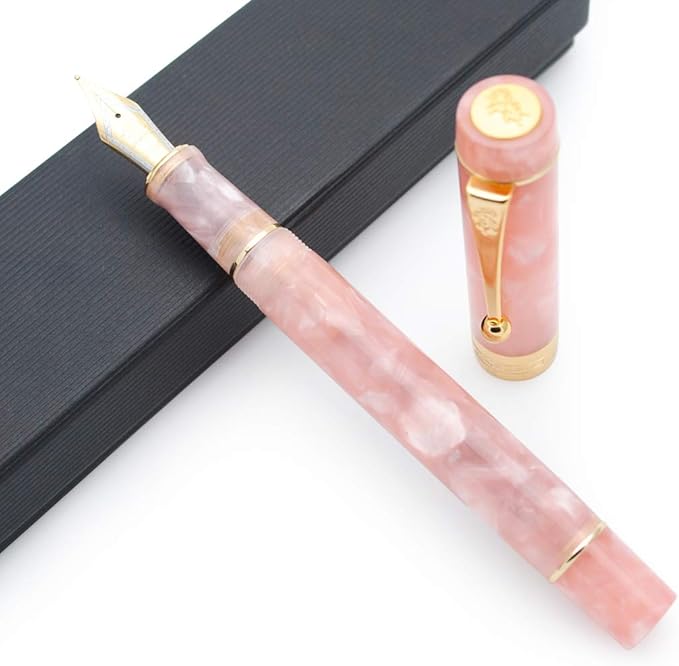 JINHAO 100 Fountain Pen with Ink Converter (Medium Nib 0.7mm, Sakura Pink)
