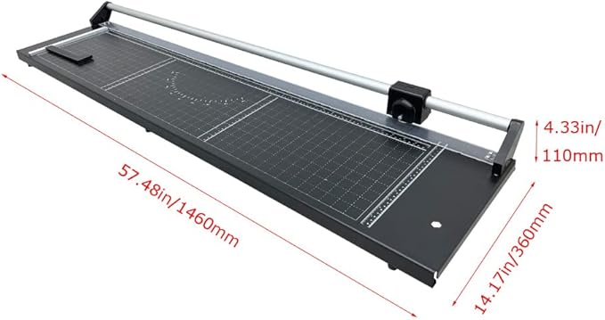 48'' Manual Rotary Paper Trimmer Cutter with an Angle Line Rolling Guillotine Paper Cutting Machine for Cutting Photo Paper, Film(Black)