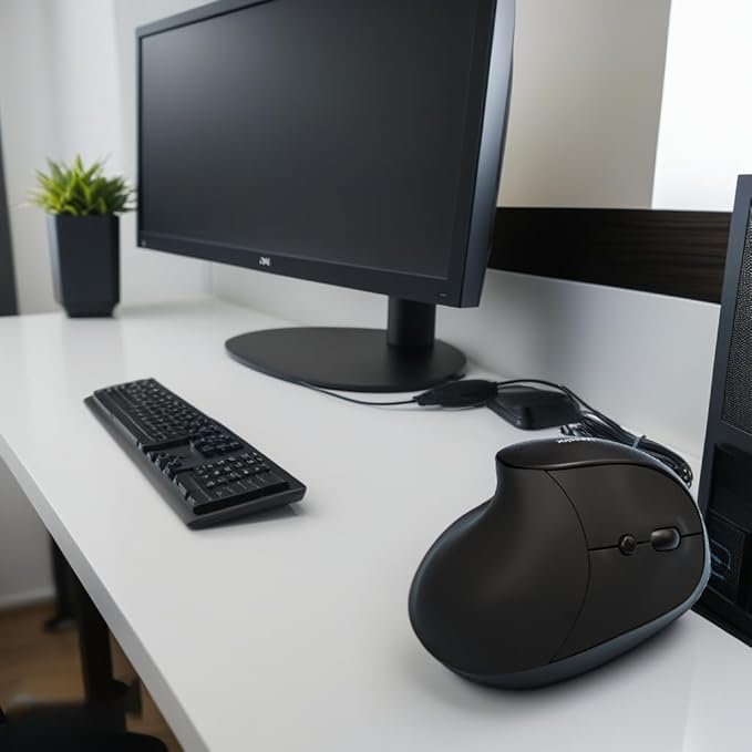 Vassink Ergonomic Mouse, Vertical Wireless Mouse,Mini Mouse Rechargeable 2.4G Optical Carpal Tunnel Mice: 800/1200 / 1600 DPI, 6 Buttons, for Laptop, PC, Computer, Desktop, Notebook etc