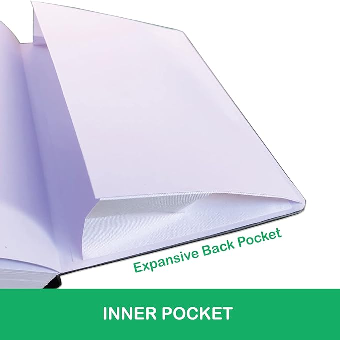 Dotted Notebook Journal 180GSM Bamboo Thick White Paper 160 Pages 5 * 5MM Dot Grid, Lay Flat Binding,Colored Silver Edges, Bookmarks and Expandable Back Pocket (BKP-7)