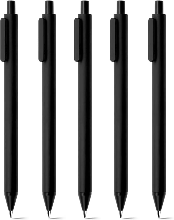 Kaco Gel Pens, 0.5 mm Fine Point, Black Ink 10 Count, Quick Dry Smooth Writing, Aesthetic Office Supplies Refillable Retractable