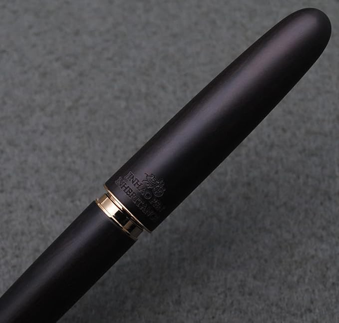 JINHAO 9036 Natural Wood Fountain Pen Handmade Ink Pen (Fine Nib 0.5mm, Ebony Wood)