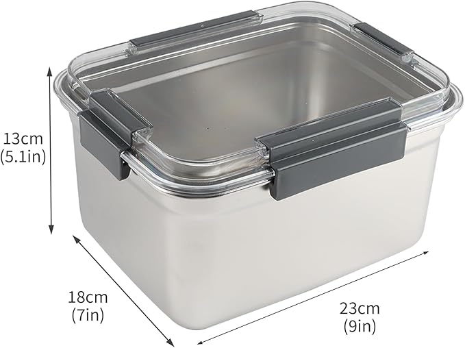 Cheese Container for Refrigerator,Stainless Steel Cheese Container with Lids,Deli Meat Saver,Kitchen Storage Keeper,Fridge Organizer Stackable Sliced Grated,Shredded,Cheddar Cheeses Holder Box