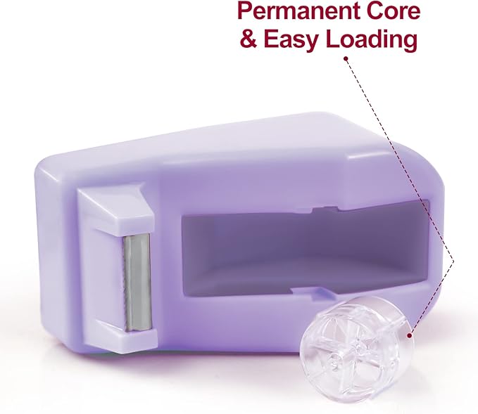 1Pcs Desktop Tape Dispenser Adhesive Roll Holder with Weighted Nonskid Base, Purple (Tape not Included)