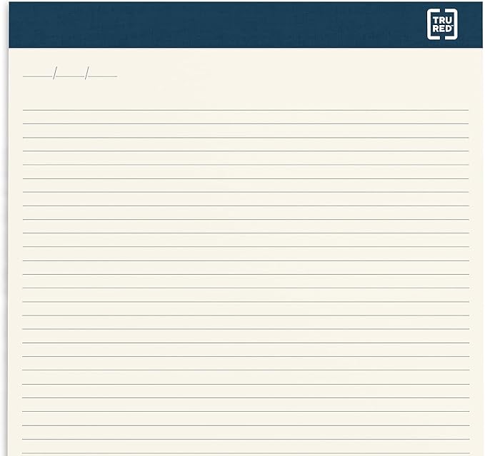 TRU RED Staples TR58194 Notepads, 8.5-Inch x 11.75-Inch, Wide Ruled, Ivory, 50 Sheets/Pad