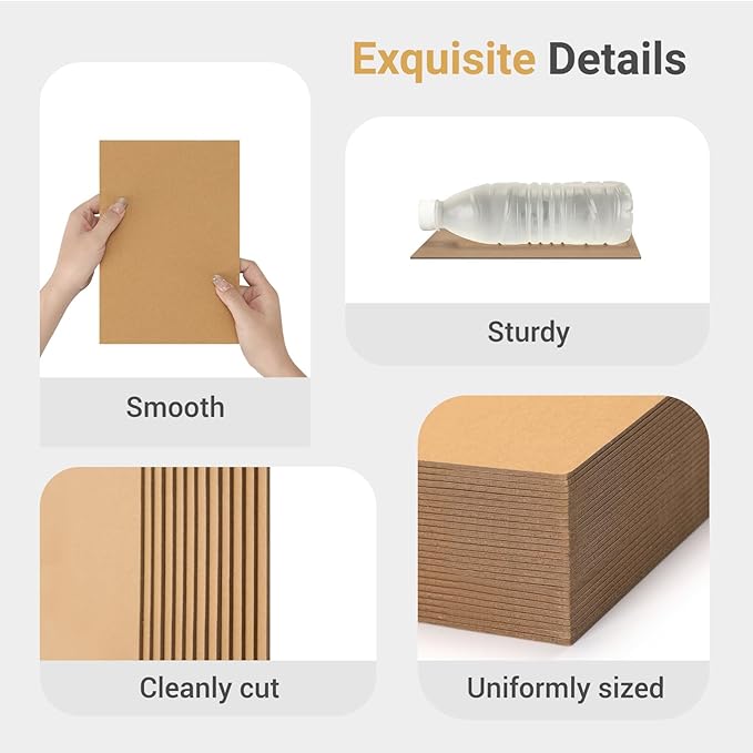 25 Pcs Book Board, Binder Board, Cover Board, Heavy Duty Chipboard for Book Binding, DIY Cardboard (Brown, 10 x 12.5 Inch 80PT)