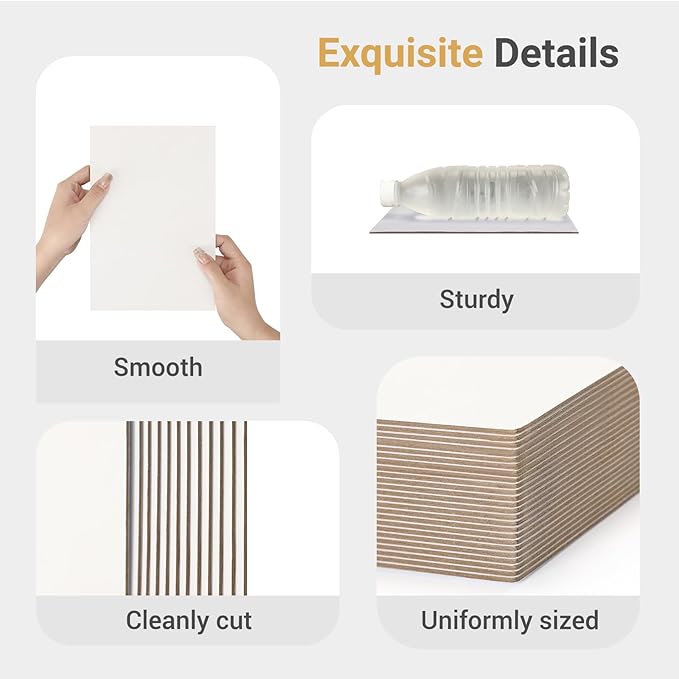 25 Pcs Book Board, Binder Board, Cover Board, Heavy Duty Chipboard for Book Binding, DIY Cardboard (White, 8.5 x 11 Inch 80PT)