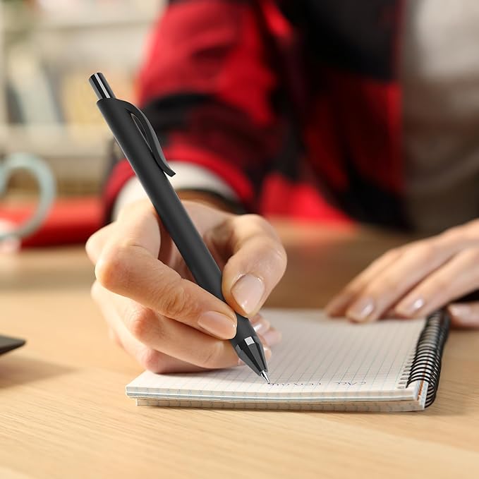 50 Pack Black Ink Pens - Bulk Pens, 1.0MM Medium Point Ballpoint Pens, Smooth Writing No Bleed Retractable Ball Point Pen (Black)