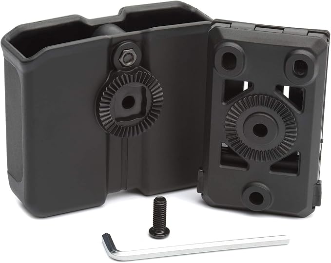 OWB Polymer Double Magazine Holster Ambidextrous Carrier, Fits 9mm/.40 Calibers Double Stack Magazines of Glock, S&W, Sig Sauer, Springfield, Taurus, Beretta, Ruger, Walther, Canik, Colt, CZ, H&K