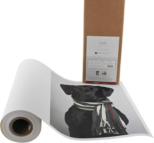 Premium Lyve Matte Canvas Paper Perfect For Use on Professional Makes and Models of Epson, Canon and HP printers preferred by Professionals. 19 mil textured Canvas offered in a 24 inch by 40 ft roll