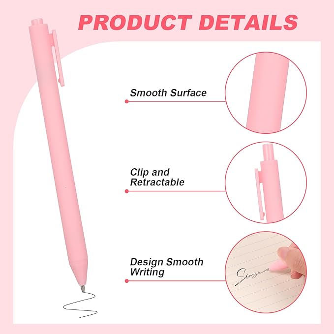 100 Pcs Ballpoint Pens, 1.0 mm Retractable Comfortable Writing Pens Large Capacity Black Ink Ballpoint Pen Set for Teacher Student Office School Home Supplies