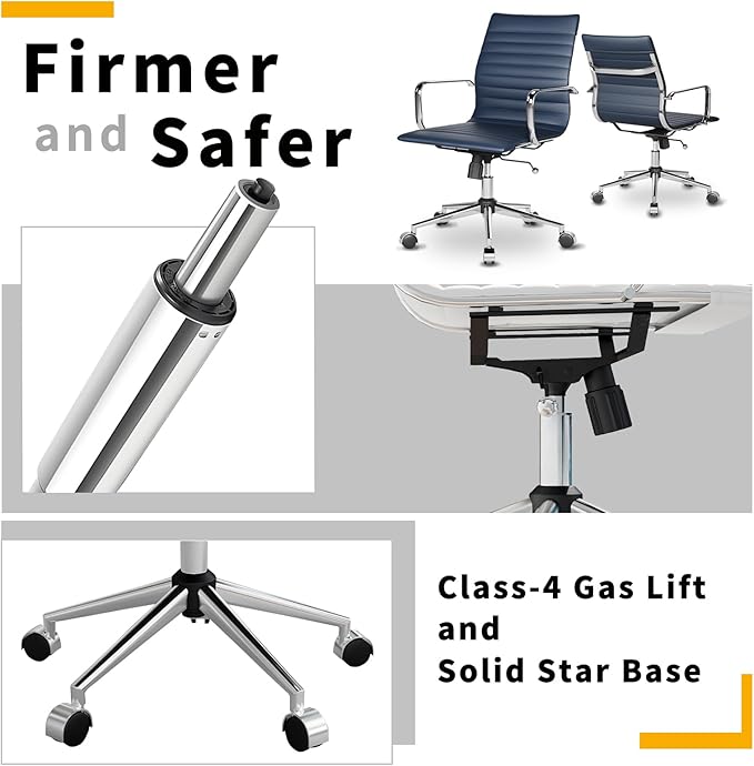 Chair, Desk Computer Chair ,with Armrests ,Ergonomic Office Chair for Home and Office, 17.32 x 22.83 x 35.43 inches, Multiple Colors (Navy)