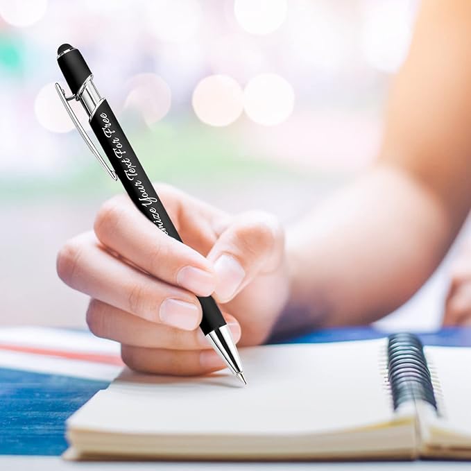 Max 500 Pcs Personalized Pens Bulk, Custom Pens with Free Engraving, Customized Stylus Tip Ballpoint Pen with Your Name Massage Text for School Office Business Graduation Anniversaries-400 Packs