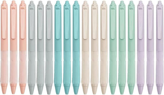 Linbsunne Ballpoint Pens Medium Point 1mm Black Pen with Super Soft Grip Ball Point Pen for Men Women Retractable Pens (18-pack)