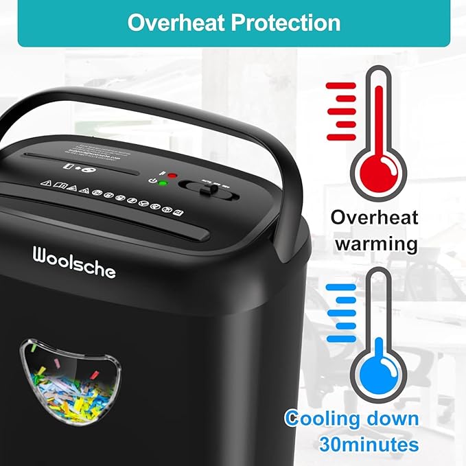 Paper Shredder,14-Sheet Cross Cut with 6.6-Gallon Basket, High Security Level P-4,3-Mode Design Shred Card/CD/Staple/Clip for Office