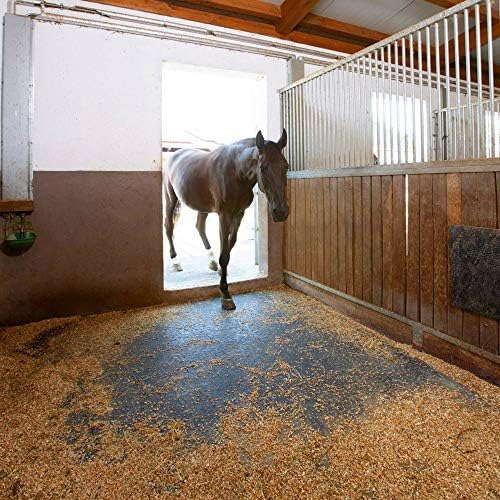 American Floor Mats - Heavy Duty Stall Tiles - Stable/Horse Tiles - Thick, Durable Rubber Flooring Solid Black 10' x 20' Set 3/4" Thick (50 Tiles Total)