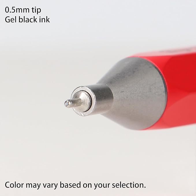 MARK'STYLE days, Gel Ink Metal Ballpoint Pen - 0.5mm Retractable Black Ink, Retro styling Light Weigh Pen, Made in Japan- Perfect for School, Office, and Journaling (Navy)