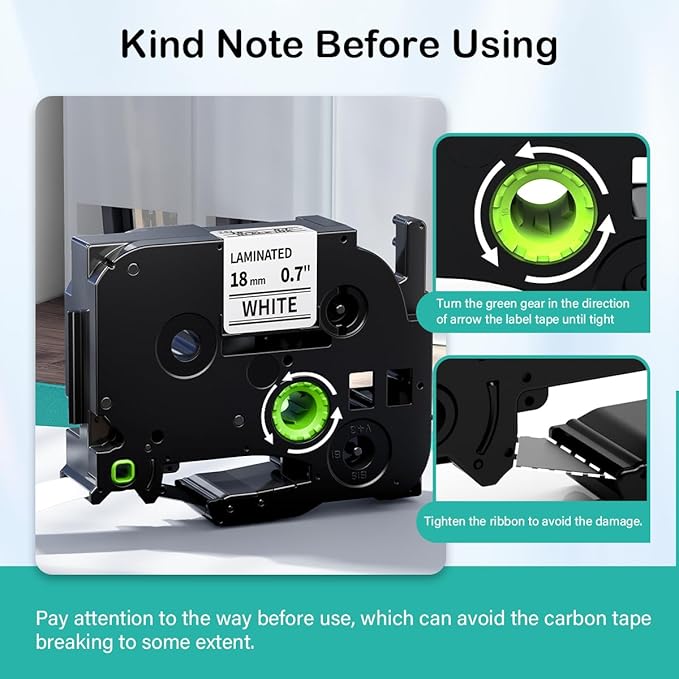 Labelife TZe-241 TZe TZ Tape 18mm 0.7 Laminated White Compatible with Brother P Touch Label Maker Tape 18mm .7 TZe241 for Brother PT-D400 PT-D410 PT-PT-D600 D610BT PTD460BT, 5-Pack, 3/4 Inch
