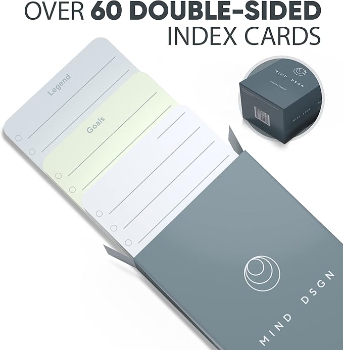 Undated Daily Productivity To Do List Cards - 60 To-Do List Cards, 10 Goal Setting Cards - Daily Checklist Cards and Note Pads - Simple and Effective Analog System