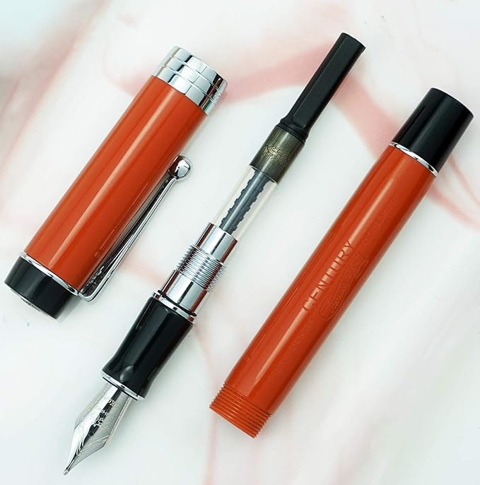 Jinhao 100 Fountain Pen Celluloid Classic Style, #6 Nib Smooth Writing Instrument with Refillable Converter and Pen Case Set