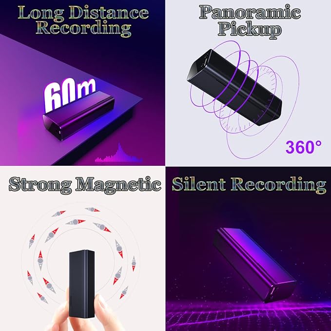 128GB Voice Activated Recorder with AI Intelligent Triple Noise Reduction Digital Audio Recorder Recording Devices, Voice Recorder with 2000 Hours Recording Capacity, 300 Hours Battery Time