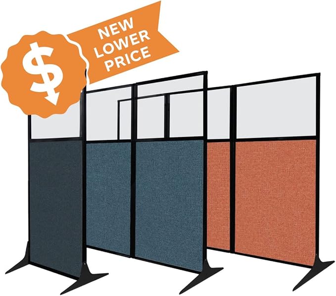 Versare Office Workstation Screen | Portable Wall Divider | Modern Cubicle | Freestanding Privacy Screen | Flexible Work Space | 1 Panel | 33" Wide x 70" Tall Black SoundSorb Panels