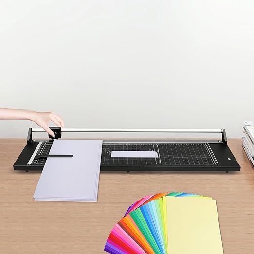Rotary Trimmer Paper Cutter, 36Inch Manual Paper Trimmer for Crafting, Heavy Duty Rotary Papers Cutter Slider, Self-Sharpening Professional Cutting for Offices, Schools and Crafts